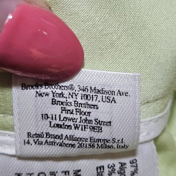 Brooks Brothers Womens Light Green 346 Natalie Fit Dress Pants Size 4 Cotton Ble - Picture 11 of 16